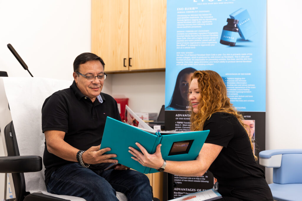 A provider informs a male patient about TRT in Winter Garden